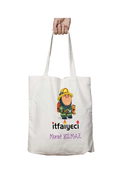 Art Hediye Kişiye Özel İtfaiyeci Kıyafet İki Tarafı Kalıcı Baskılı Yıkanabilir Okul Plaj Omuz Bez Çantası Çok Renkli