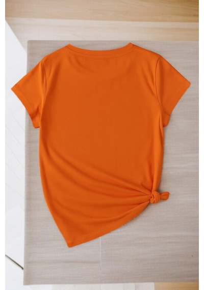 Uyguntarz Unisex Pırlantalı Kadın Portresi Tasarım Basklı Tshirt Turuncu