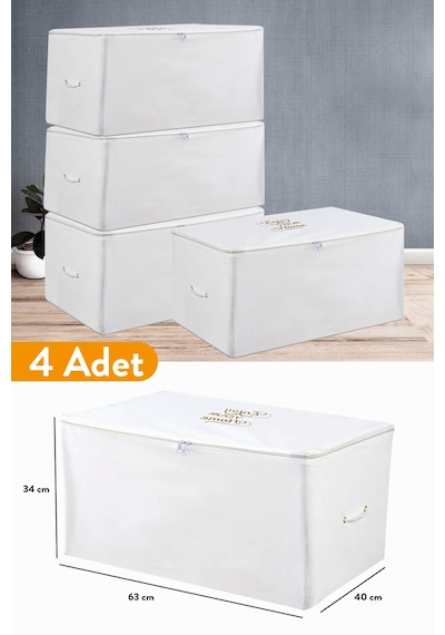 Serstil 4 Adet - Orta Boy Beyaz Hurç 63 X 40 X 34 Cm