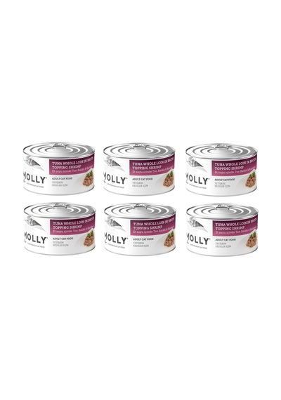 Molly Ton Ve Karidesli Et Suyu İçinde Yetişkin Kedi Konservesi 85 Gr. X 6 Adet