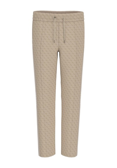 Guess Erkek Parimo Regular Fit Monogram Desenli Aktif Eşofman Altı - Bej Çok Renkli