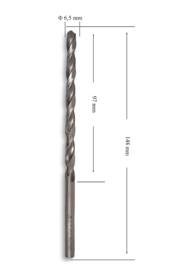 Mte 6,5 Mm Uzun Metal Matkap Ucu Hss Dın 340