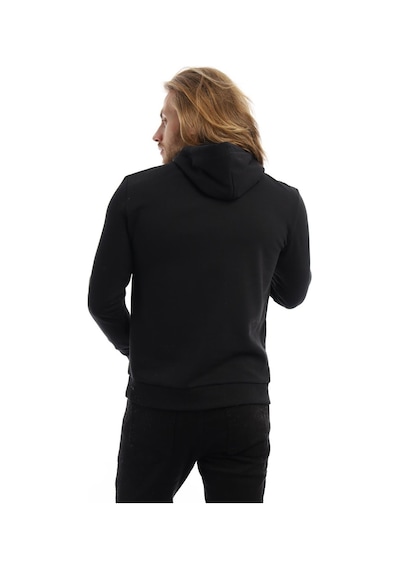Polostate Erkek Polo State Süzine Nakışlı Kapüşonlu Sweat Siyah
