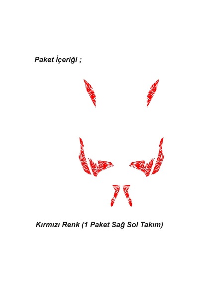 Cfmoto 250nk Orta Tattoo Desen Dövme Sticker Set Sağ Ve Sol Yeni Kasa Uyumlu Kırmızı