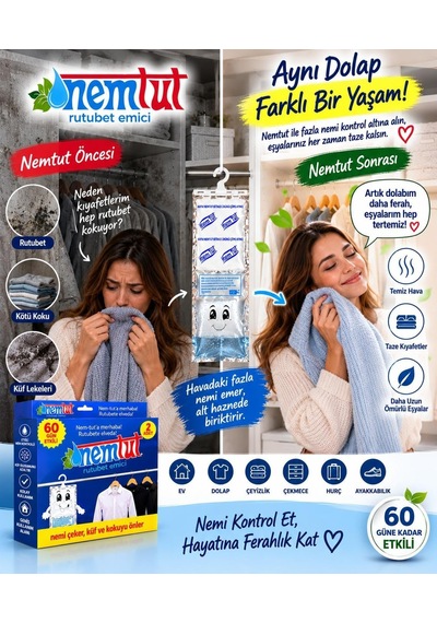 Tr Nem Alıcı Rutubet Giderici 5 Kg 10'li Paket Koku Ve Küf Önleyici Diğer