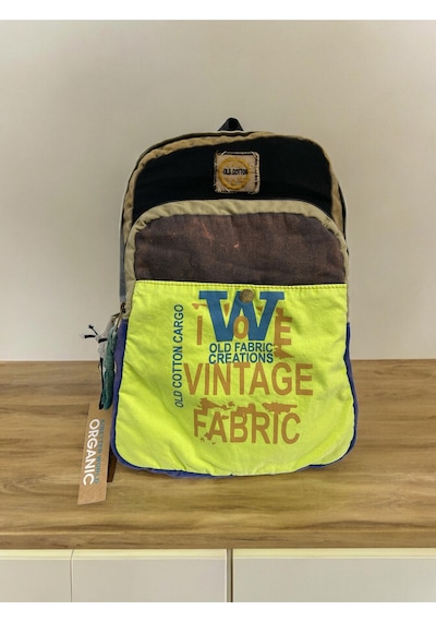 Old Cotton Cargo Kaliteli Vintage Salaş Disayn Günlük Gezi Spor Sırt Çantası Matanza Bag 30x42cm Siyah