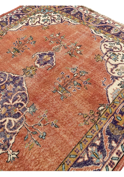 El Dokuma Vintage Retro 5 M2 Halı 170x285 Kiremit Eskitme Halı Kiremit