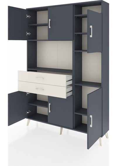 Arges Dolap 9 Raflı 2 Çekmeceli 6 Kapaklı 132x30x195 Antrasit-antrasit/aytaşı Antrasıt/aytası Arges Dolap 9 Raflı 2 Çekmeceli 6 Kapaklı 132x30x195 Antrasit-antrasit/aytaşı Antrasıt/aytası