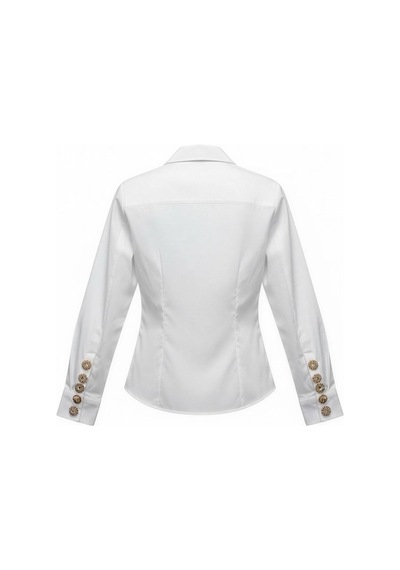 Miss Poem Kadın Beyaz Slim Fit Kol Düğme Detaylı Gömlek Beyaz