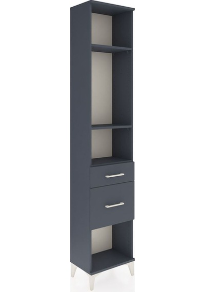 Arges Dolap 3 Raflı 2 Çekmeceli 44x30x221 Antrasit-antrasit Antrasit