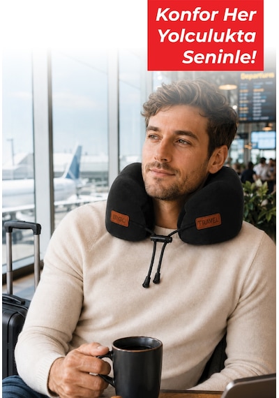 Viscofoam Cosy Ortopedik Seyahat Yastığı Visco Boyun Destekli Seyahat Yastığı - Siyah | Ergo Travel