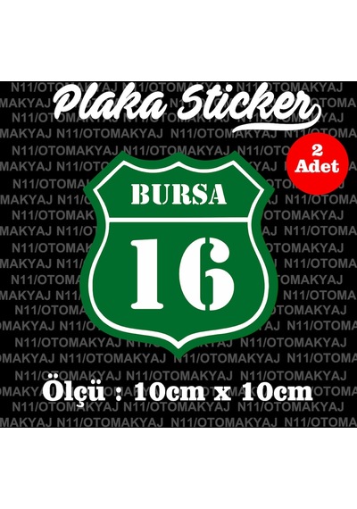 16 Bursa İl Şehir Plaka Sticker Futbol Spor Kulüb