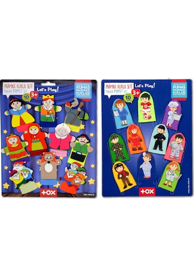 2 Set - 20 Parça Tox Masal Kahramanları ve Meslekler Parmak Kukla