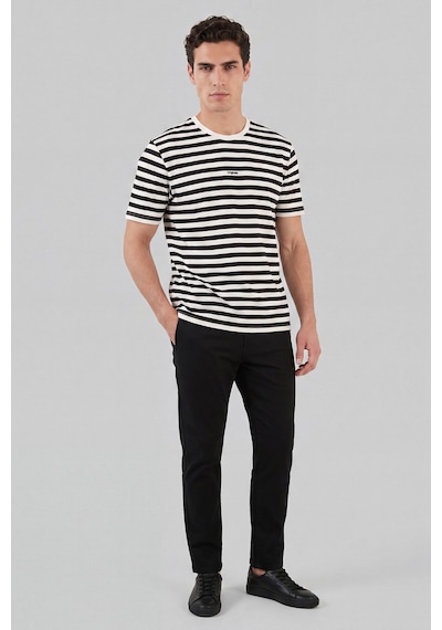 Buratti Çizgili Pamuklu Relaxed Fit Bisiklet Yaka T Shirt Erkek T Shirt 5904078 Siyah