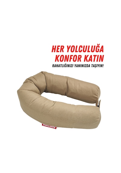 Xpermate Fermuarlı Cırt Cırtlı Seyahat Boyun Yastığı 110 CM Bej