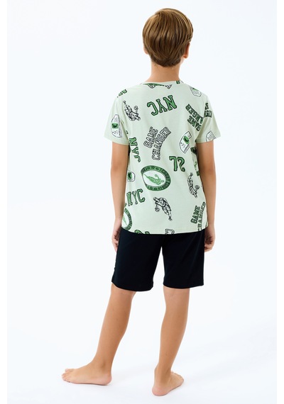 Rolypoly 3731 %100 Pamuk Erkek Çocuk Kısa Kol Cepli Bermuda Şort Pijama Takımı Açık Yeşil Rolypoly 3731 %100 Pamuk Erkek Çocuk Kısa Kol Cepli Bermuda Şort Pijama Takımı Açık Yeşil