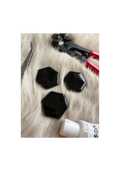 Siyah Altıgen Sanatsal Mozaik 48x48mm 100gr