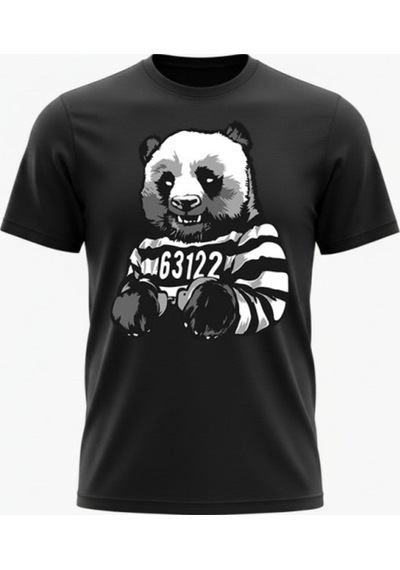 Urbantrendstore Unisex Panda Mahkum Temalı Oversize Fit Rahat Geniş Salaş T-shirt Günlük Tişört Siyah Urbantrendstore Unisex Panda Mahkum Temalı Oversize Fit Rahat Geniş Salaş T-shirt Günlük Tişört Siyah