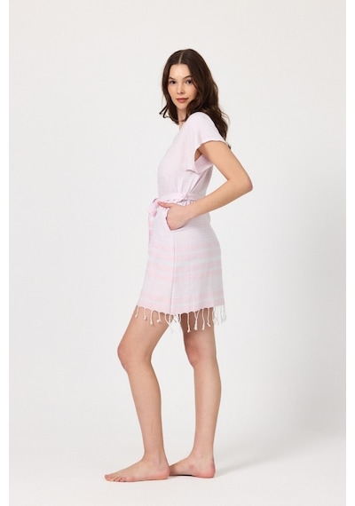 Mulberry Katya Plaj Elbisesi Tunik Pareo %100 Pamuk Pembe