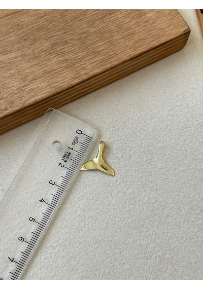 925 Ayar Gümüş Balina Kuyruğu Gümüş Kolye Ucu Tasarım Kolye Ucu Gold Renk Gümüş Kolye Ucu