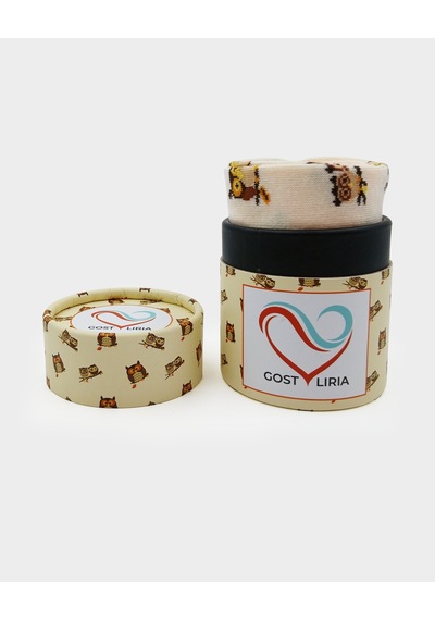 Gost Liria I Love Owl Socks Desenli Unisex Soket Çorap EKru