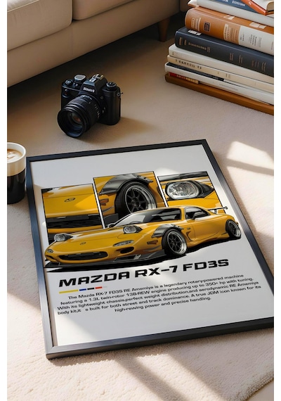 Mazda Rx-7 Fd3s Çerçeveli Tablo - Mazda Car Poster