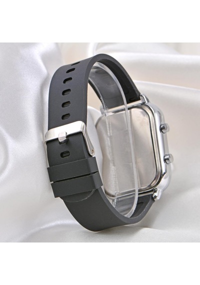 Yeni Siyah Silikon Kordonlu Unisex Genç Kız Kadın Çocuk Led Kol Saati St-304106