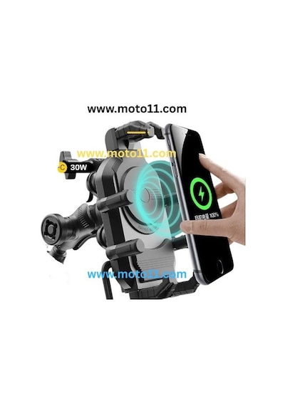 Titreşim Engelleyicili Kablosuz Şarjlı Motosiklet Telefon Tutucu