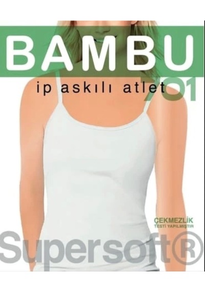 Star 701 Kadın Bambu İp Askılı Atlet Beyaz