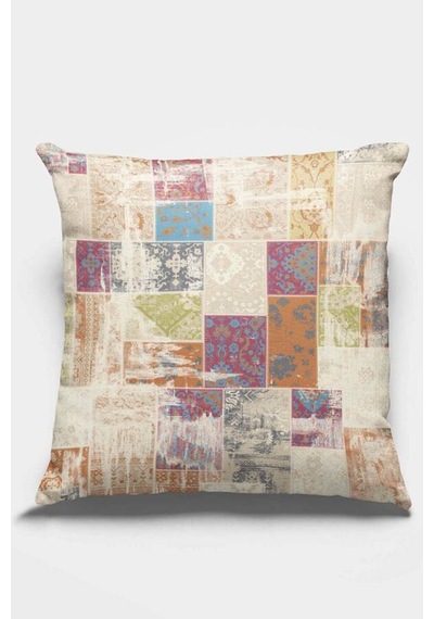 Çok Renkli Patchwork Çift Taraflı Kırlent Kılıfı Krl170n11