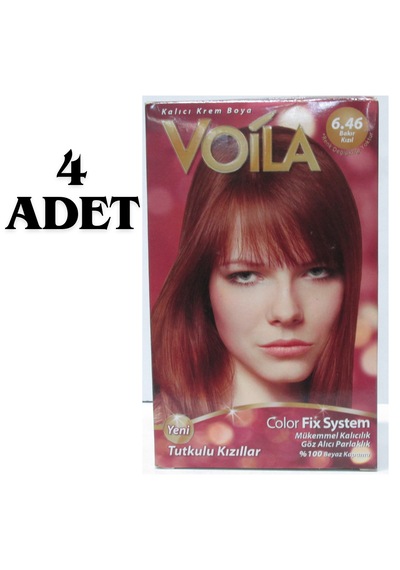Voila Saç Boyası 6.46 Bakır Kızılı 4'lü