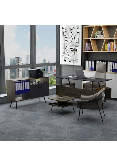 Lagomood İrony Maxi Ofis Takımı Antrasit Ceviz