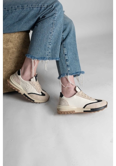 Bestello Bağcıklı Termo Taban Sneaker 101-24614-08 Kadın Ayakkabı Bej