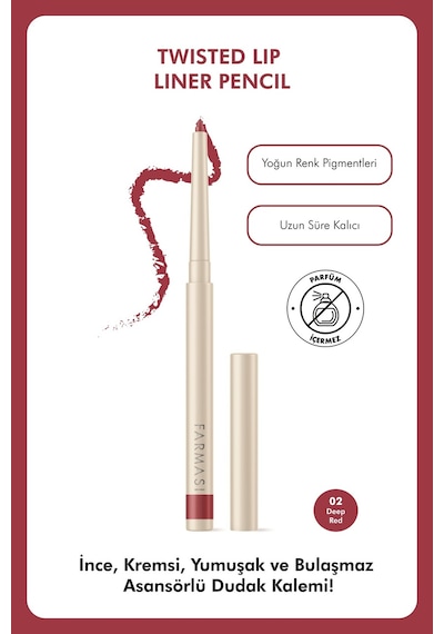 Farmasi Dudak Kalemi 02 Deep Red
