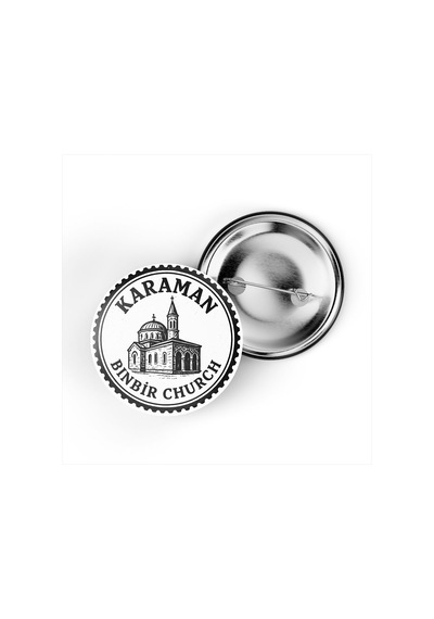 5 Adet İğneli Çanta Rozeti - Binbir Kilise - Karaman - 44 MM Çok Renkli