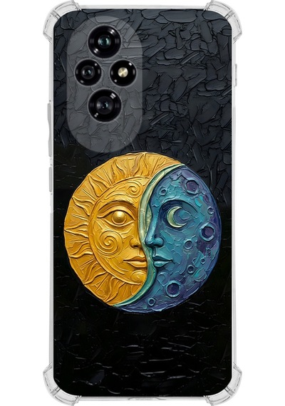 Huawei Honor 200 İle Uyumlu Köşe Korumalı Kılıf Metamorfoz Ekinoks Tasarımlı Uv Baskılı Şeffaf