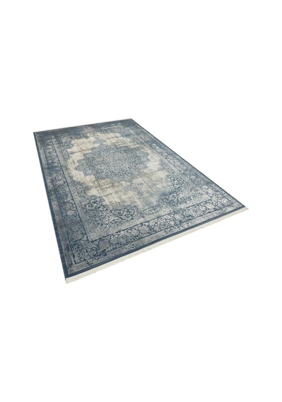 Salon Halısı Viskon Bambu Dokuma Halı Yumuşak Dokulu Modern Sık Dokuma Aura 2892 Lacivert