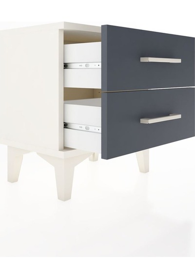Arges Komodin 2 Çekmeceli 44x30x48 Aytaşı-antrasit Aytaşı