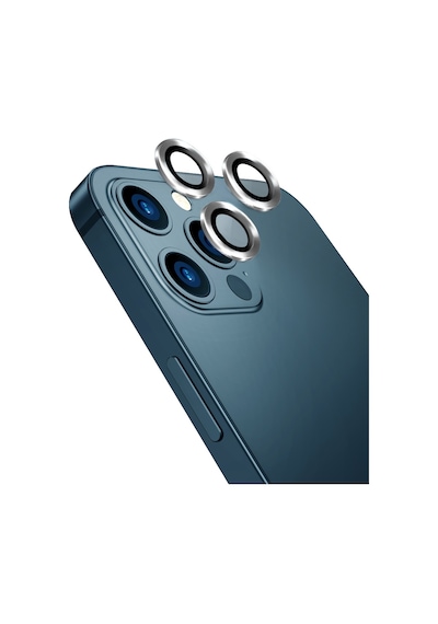 Apple Uyumlu   iPhone 12 Pro Max Go Des CL-10 Kamera Lens Koruyucu Gümüş