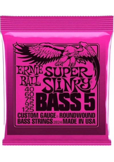 Ernie Ball 2824 Super Slinky 5-String Nickel Wound Bas Gitar Teli (40-125)