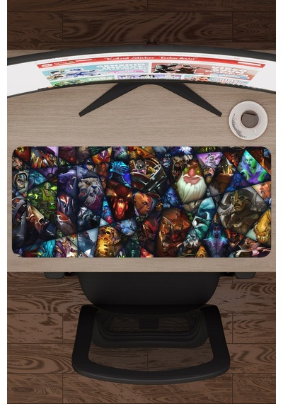 Dota 2 Kaymaz Dikişli Kauçuk Oyuncu Mousepad V2 - 70x30 Xl Gaming Mouse Pad Fare Altlığı