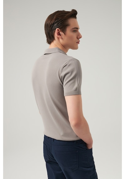 D's Damat Ds Damat Slim Fit Gri Düz Örgü T-Shirt 0Hf069421001M Gri