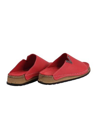 Napa Shoes Hakiki Deri Tek Geniş Bantlı Metal Aksesuarlı Rahat Taban Kadın Terlik Napa-308 Kırmızı Napa Shoes Hakiki Deri Tek Geniş Bantlı Metal Aksesuarlı Rahat Taban Kadın Terlik Napa-308 Kırmızı