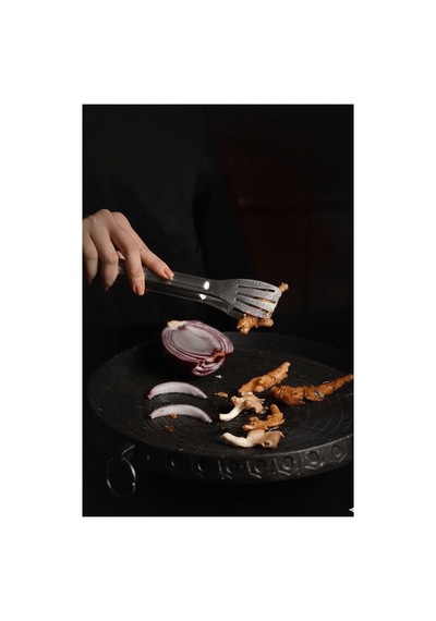Maşa Paslanmaz Barbekü Maşası - 25 Cm Mutfak Ekmek Maşası Çok Renkli