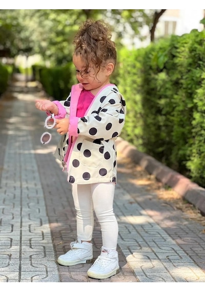 Modavals Kız Çocuk Puantiyeli Çift Taraflı Açık Krem&pembe Yağmurluk 489756231 Pembe