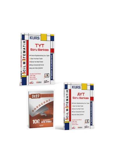 Acil 2027 Tyt + Ayt Matematik Kurs Soru Bankası+ Anla Kazan Paragraf
