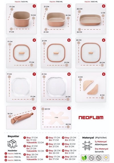 Neoflam Fika Comfort Terracota Tencere Ve Tava Seti