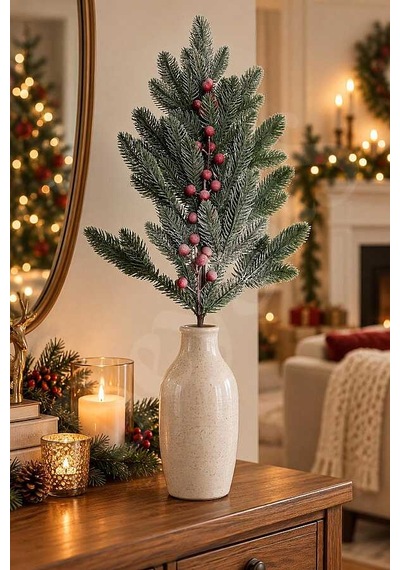 Yılbaşı Ağacı Süsü Karlı Kokinalı Çam Dalı 71 Cm Diğer