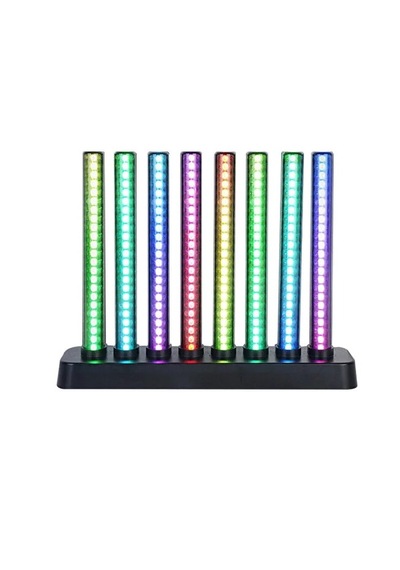 Sese Duyarlı Rgb Ambiyans Çubuğu Kumandalı Müzik Ritmik Ekolayzer Masaüstü Aydınlatma Siyah