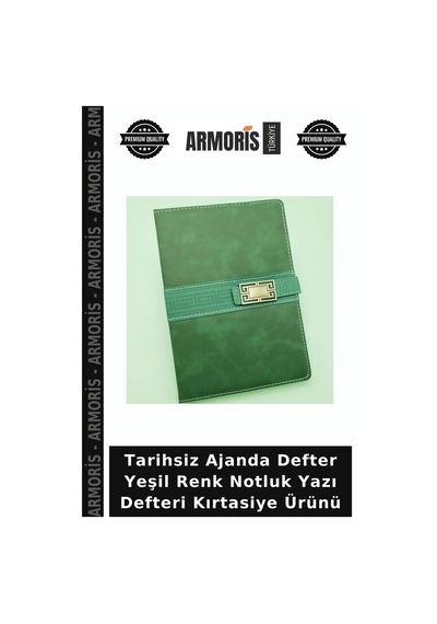 Tarihsiz Ajanda Defter Yeşil Renk Notluk Yazı Defteri Kırtasiye Ürünü Çok Renkli